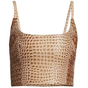 Crocodile Print Tan Tank Top